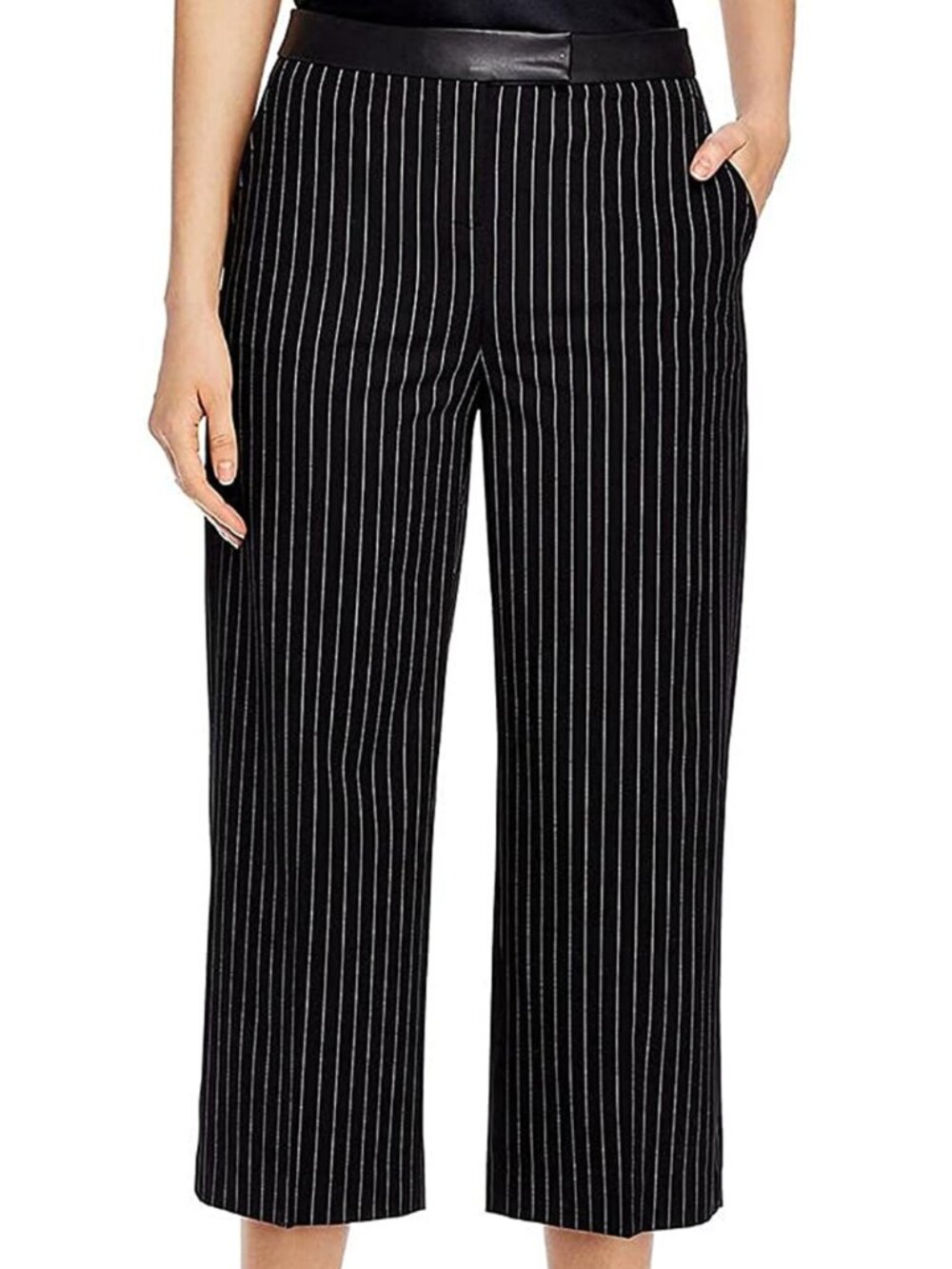 NWT DKNY PETITE Striped Wide Leg Pants – Black/White | FREE SHIPPING